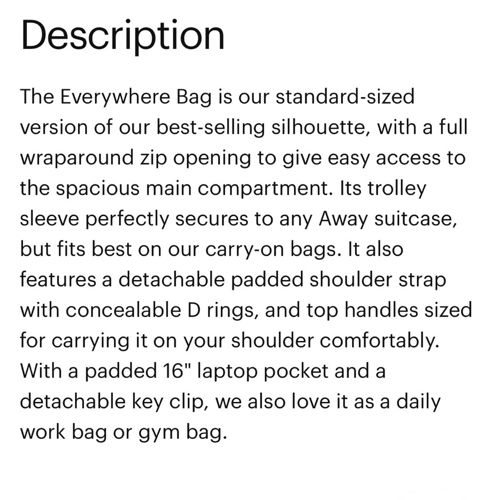 Away Everywhere Bag - NEW - Picture 14 of 15
